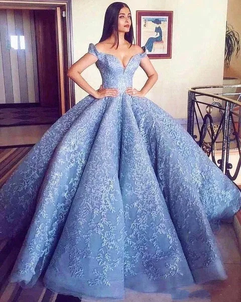 

Blue Quinceanera Dresses Pageant Women Off the Shoulder Sweet 16 Formal Pageant Party Wear Custom Make vestido de 15 anos 2021