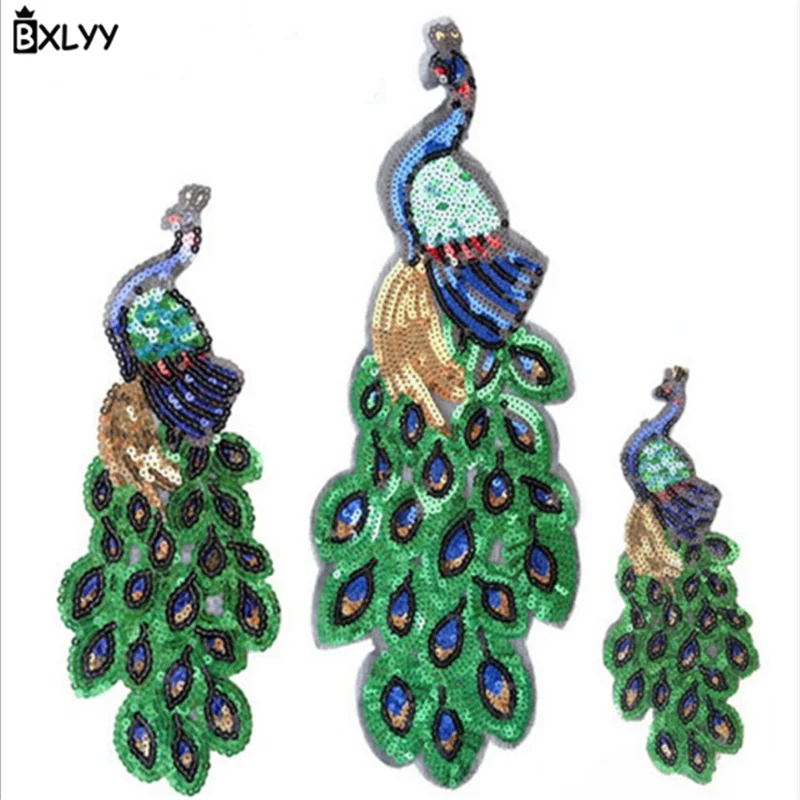 

BXLYY hot1pc Embroidered Beads Peacock Sequins Large, Medium and Small Patches Decorative Clothing Stickers DIY Decorations.8z