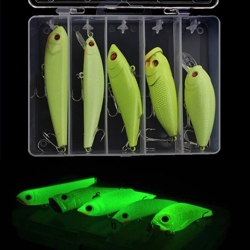 

1PCS Fishing Lure Luminous Minnow Lures Hard Bait Pesca VIB Fishing Tackle isca artificial Quality Hook Swimbait