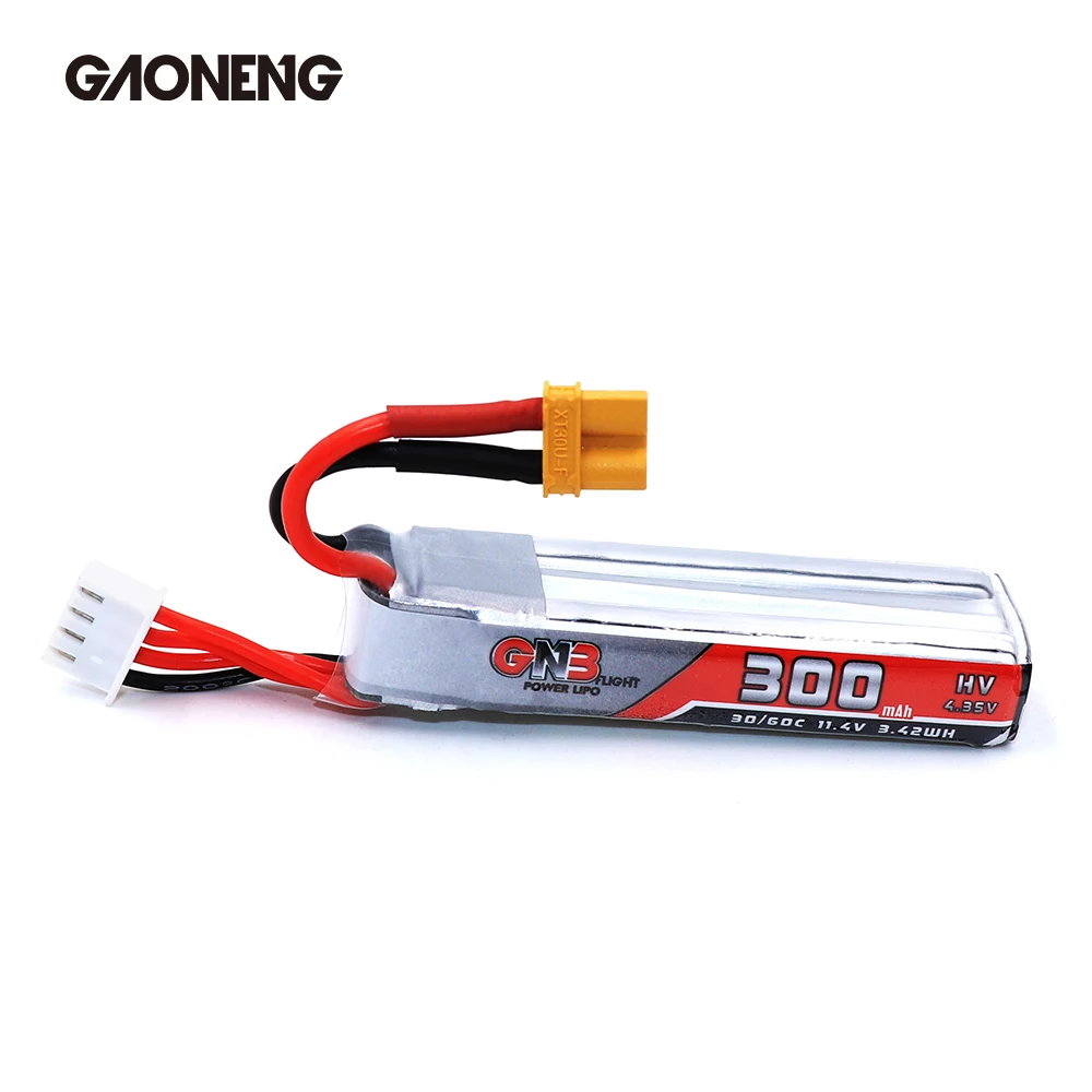 2 шт. GNB 300 мАч 3 S 11,4 V 30C/60C HV литий-полимерный аккумулятор XT30 разъем для полноскоростной tinyleader whoop3S беспилотный Радиоуправляемый fpv-дрон VS Happymodel