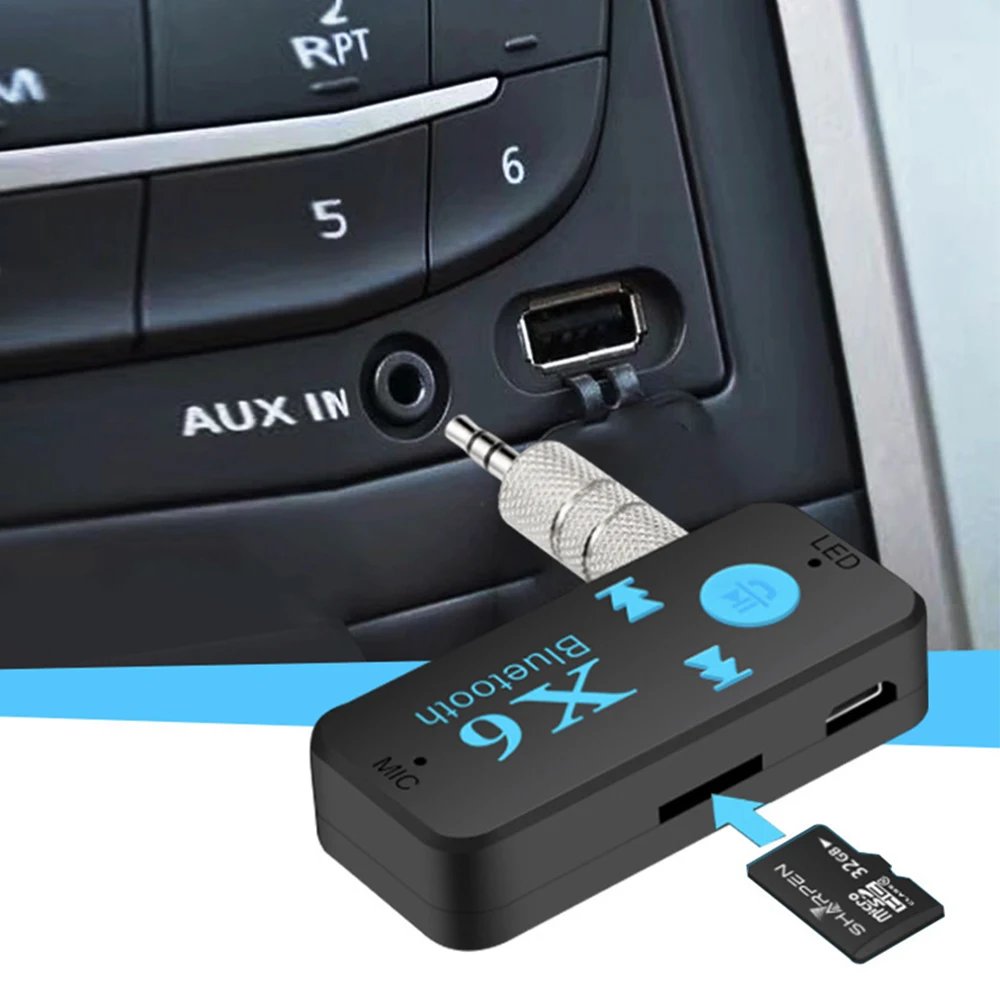 3 5 мм разъем Bluetooth автомобильный комплект Громкая связь музыкальный адаптер TF