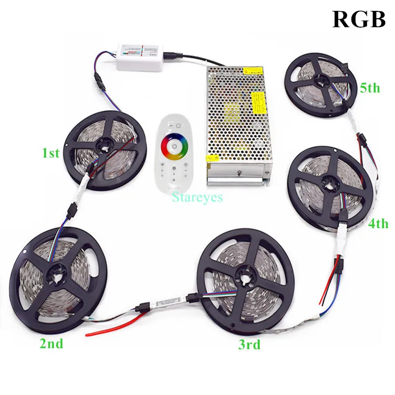 1 комплект SMD 5050 RGB RGBW 300 светодиодный 12 В IP20 IP65 водонепроницаемая светодиодная лента 5 м 10 м 15 м 20 м 25 м 30 м комплект гибких лент