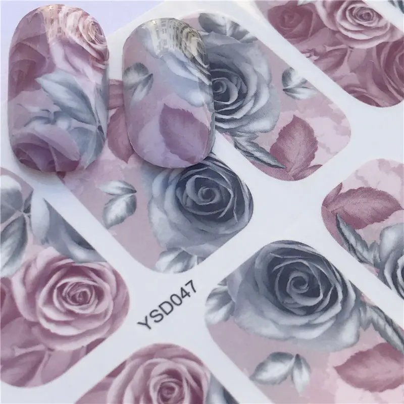 

FWC Nail Sticker Letter Flower Designs Water Transfer Decals Sets Flower/Feather Nail Art Decor Beauty Tips