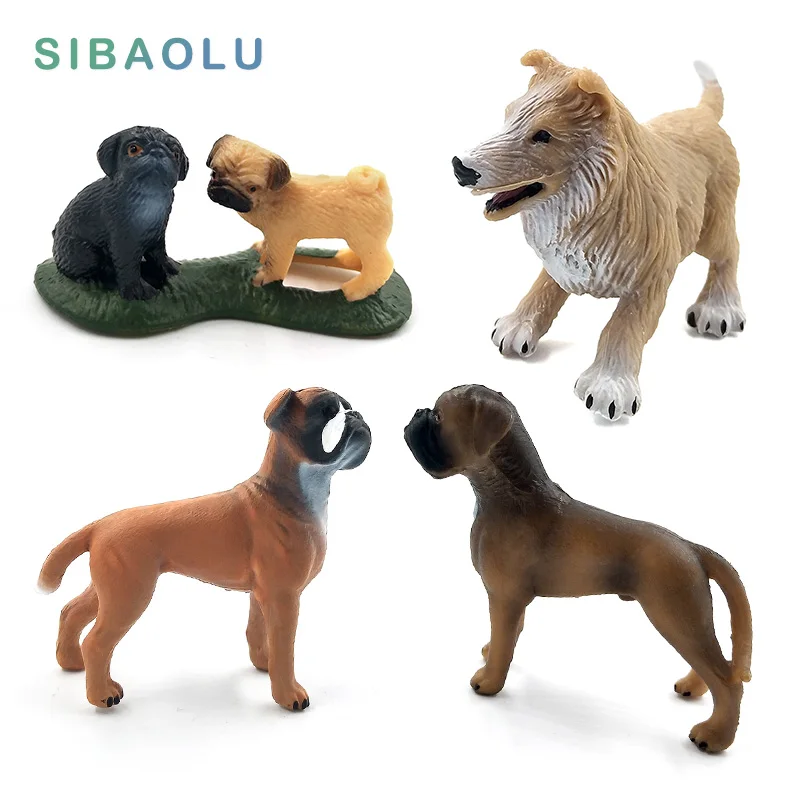 

Simulation dog animals model figurine set toys statue miniature garden home decor decoration accessories Gift For Children Kids