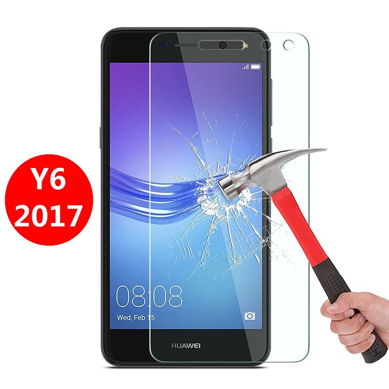 2 шт. закаленное стекло для Huawei Y6 2017 защита экрана Y5 Защитная стеклянная пленка