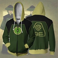 sweatshirts men and women zipper hoodies anime avatar 3d print hooded jacket for boys green harajuku streetwear cosplay hoodie