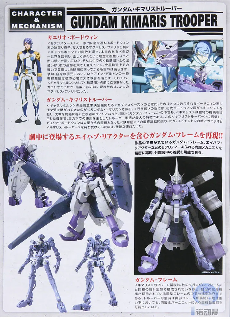 07594 ТВ 09 1/100 мобильный костюм с принтом «Железный-кровей сирот kimaris Trooper кентавра конной Bandai экшн-фигурка Gundam giocattolo модель