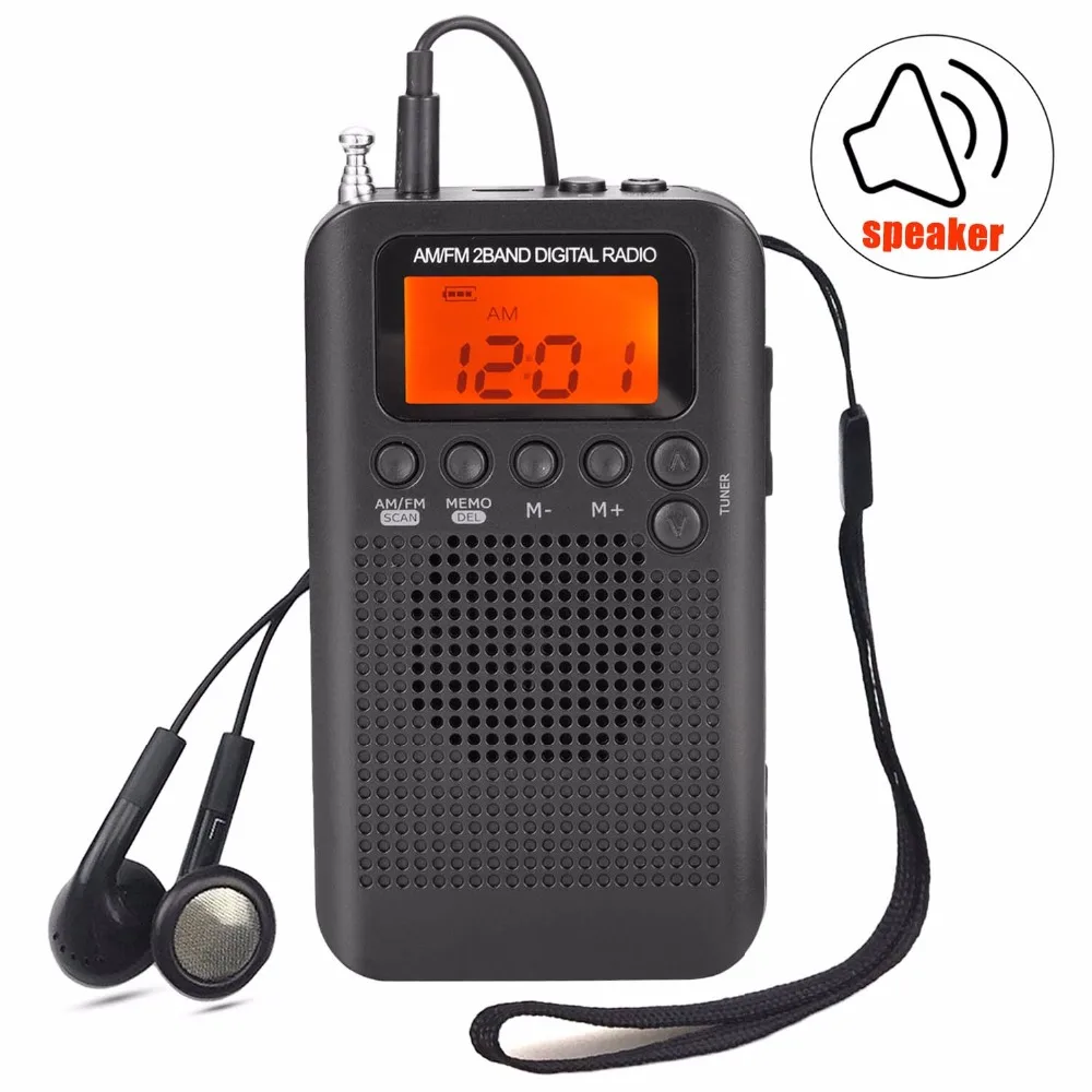 JINSERTA портативный мини FM/AM радио динамик музыкальный плеер с будильником ЖК-дисплей цифровой дисплей Поддержка Батарея и питание от USB