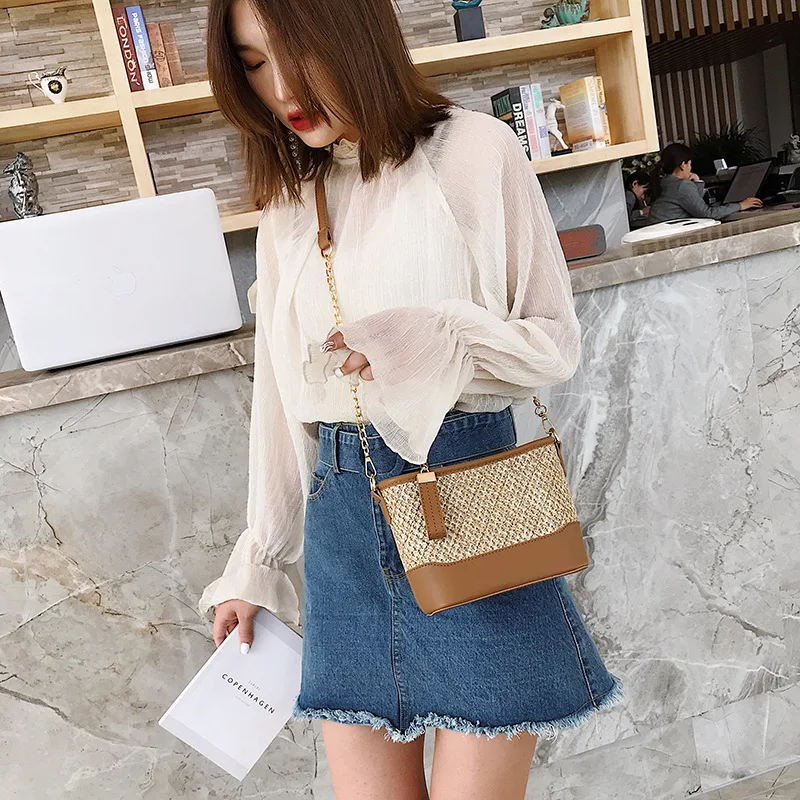BBirds 2019 New Women Handbags Straw Beach Shoulder Bag Female Crossbody Fashion Ladies Chain Small | Багаж и сумки
