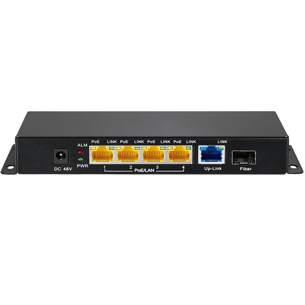 48 В PoE коммутатор 5 Порты 10/100/1000 м gigabit sfp Волокно инжектор IEEE802.3af/AT PD оборудование