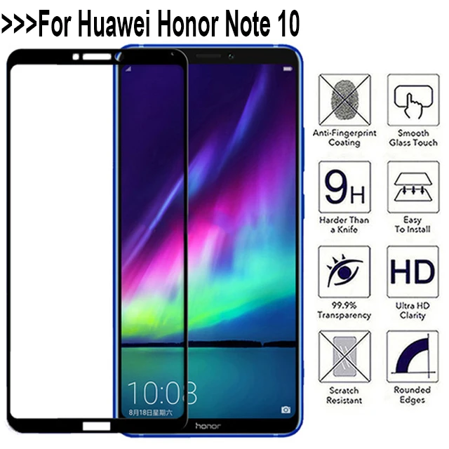 Полное покрытие закаленное стекло Honor Note 10 защита для экрана Huawei Стекло 9H