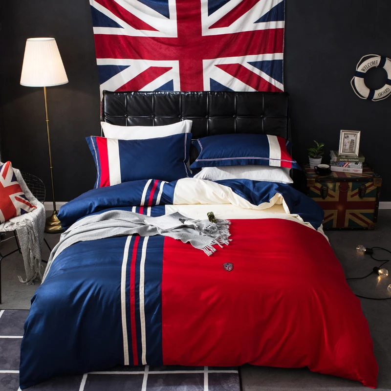 New Bedding Set Twin Queen King Size British Style Bed for girls boys gray purple Duvet Cover Home Bedclothes | Дом и сад