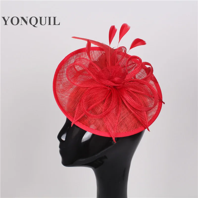 Шапка Sinamay с перьями и цветами Вуалетка для вечерние ринки аксессуары волос