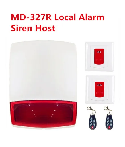 Focus 105dB Big Sounds Outdoor Strobe Flashing Siren Wireless Local Alarm System with SOS Panic Button