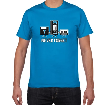 Новинка, забавная футболка с надписью Never Forget, с саркастической графической музыкой, мужская повседневная хлопковая Футболка с буквенным принтом, Мужская футболка, homme - Цвет: jewelry blue