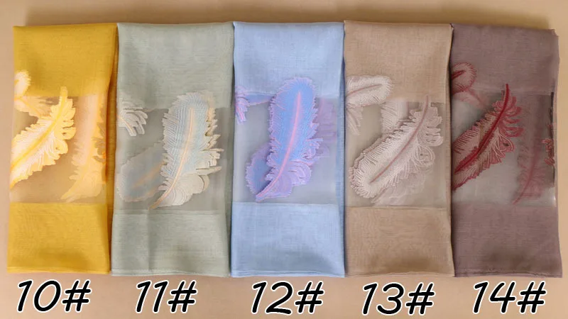 

Winter Silk Wool Lace Feather Embroidery Scarves Hijab Ladies Islamic Scarf Veil Muslim Head Scarf silk Plain Shawl 180x75m