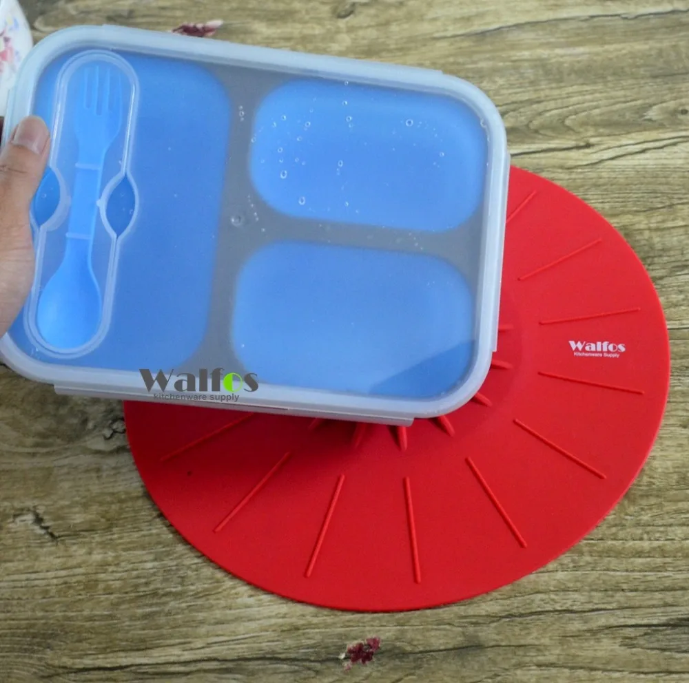 Портативная коробка для завтрака силиконовая складная микроволновая бенто