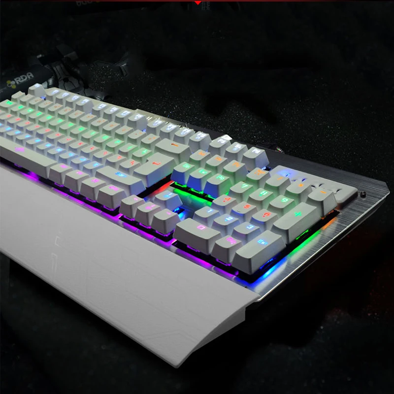 K26 Механическая игровая клавиатура RGB подсветка геймерская клавиатура синий переключатель механическая клавиатура кабель для компьютера Pro Gamer