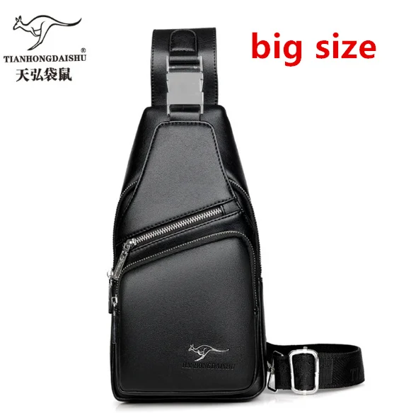 black big size 302 Новое поступление, мужская повседневная сумка через плечо из искусственной кожи, дорожная сумка через плечо, сумка-мессенджер для IPAD, нагрудные сумки - Цвет: black big size 302