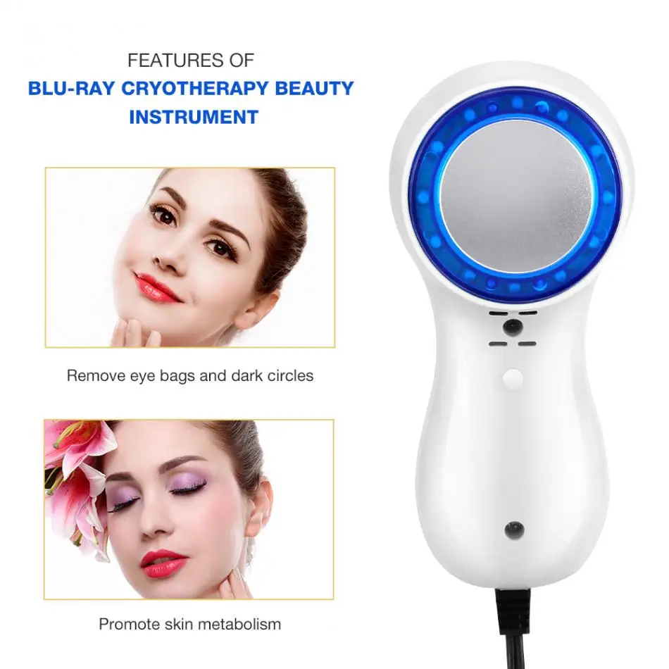 

Medical Blue Light Therapy Face Machine for Wrinkles Skin Tightening Shrink Pores Anti Aging Cold Hammer Cryotherapy Ice Healing
