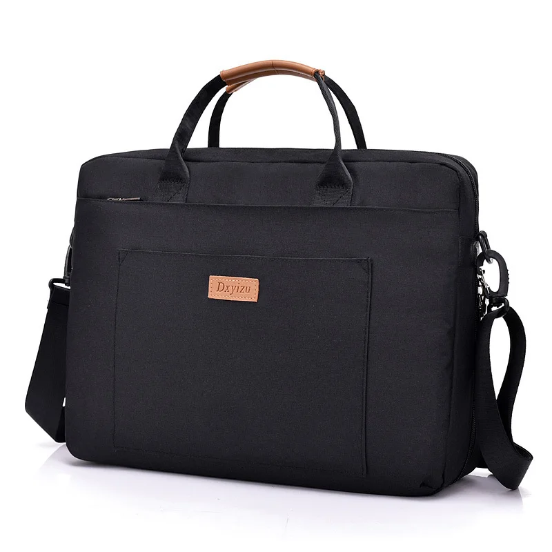 Black bag Мужская нейлоновая сумка для ноутбука, Офисная дорожная сумка-мессенджер, большая женская сумка для ноутбука, компьютера, рабочая сумка, деловая походная посылка - Цвет: Black bag
