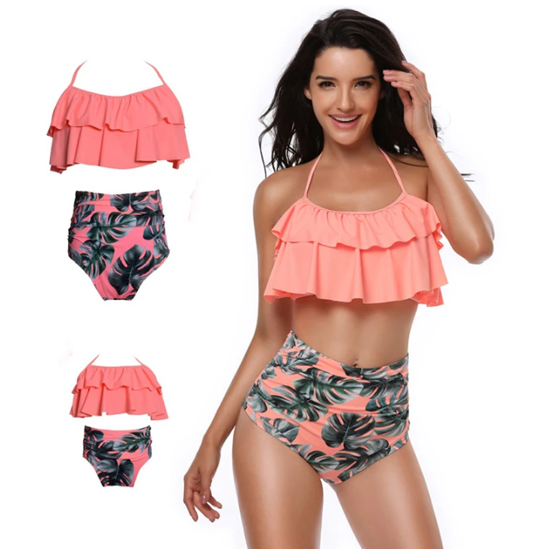 Купальник для мамы и дочки купальники ребенка бикини семейная одежда наряды