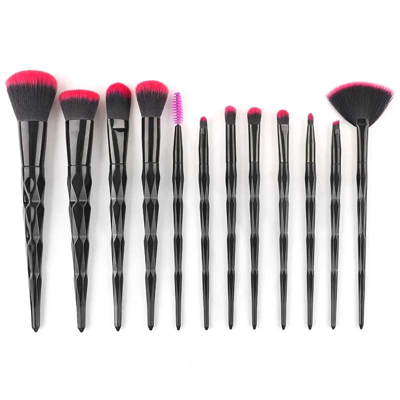 Набор черных кистей для макияжа 12 шт.|Аппликатор теней век| |