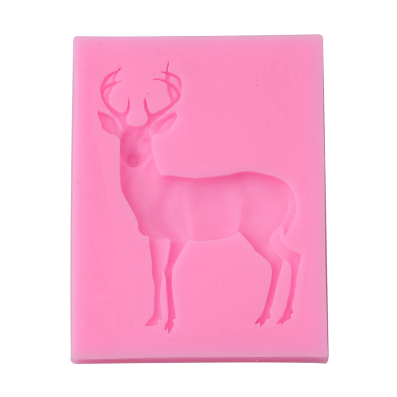 Горячая продажа Рождественский олень сахарная помадка торт мыло Плесень DIY