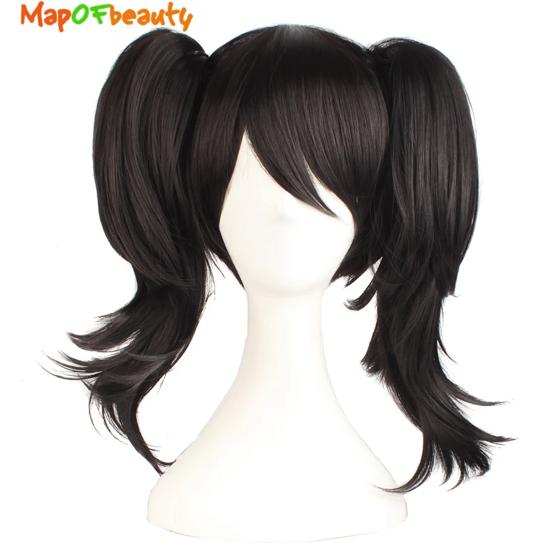 MapofBeauty 16 &quotКороткие вьющиеся черные конский хвост Лолита Парики для женщин