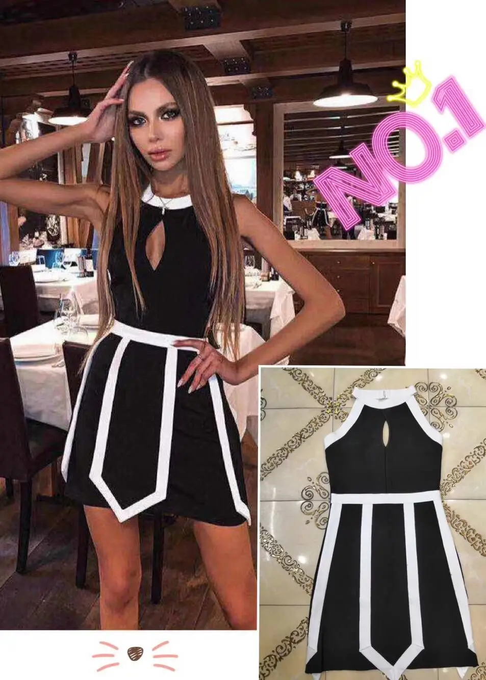 high quality Sexy Women O-Neck Tank Black Bandage Rayon Elegant Homecoming Evening Party Dress | Женская одежда