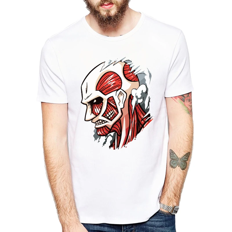 Attack On Titan t shirt men fashion boy Printed t-shirt Young tee white tshirt Funny design | Мужская одежда