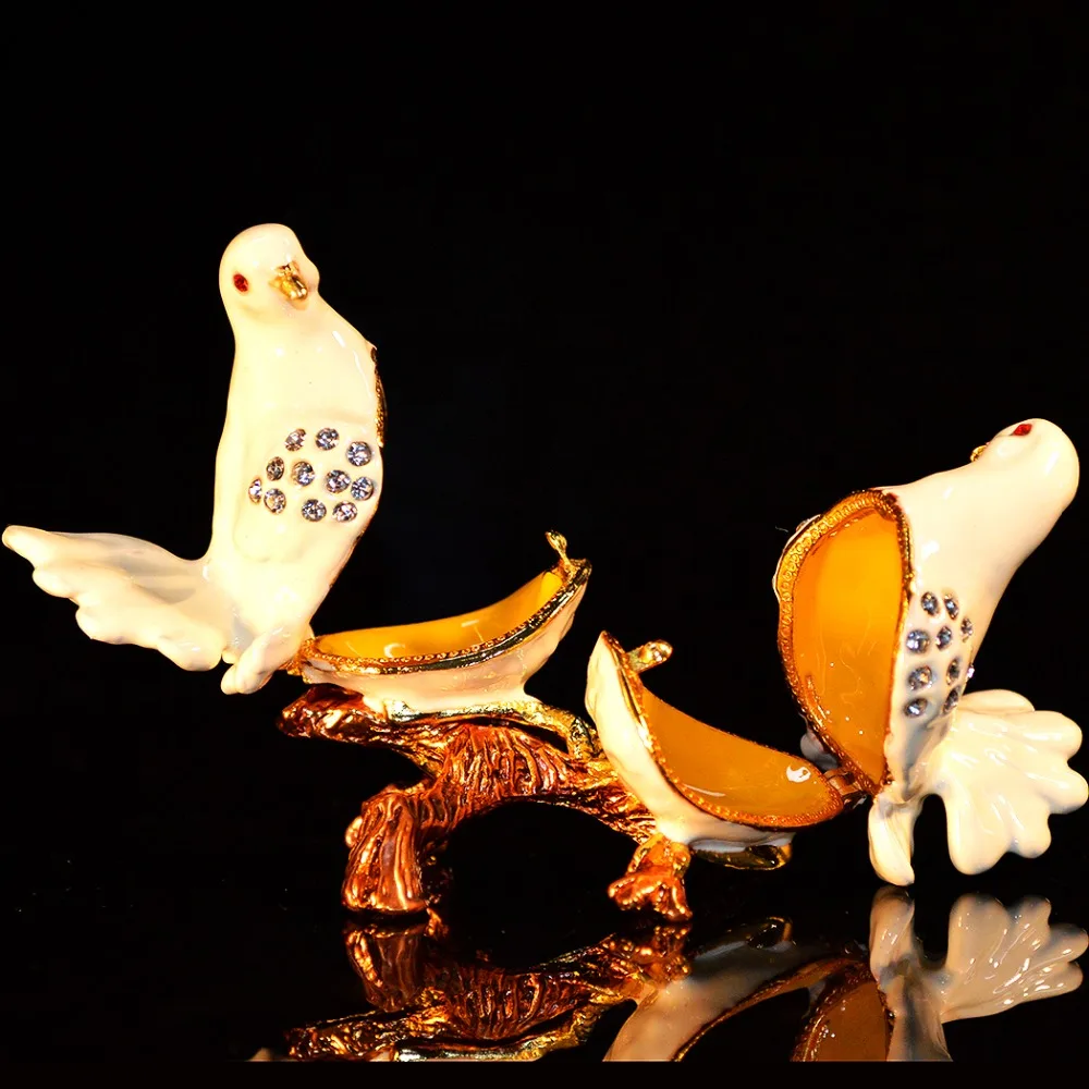 QIFU металл ремесло креативные двойные птицы свадебное украшение для подарка |