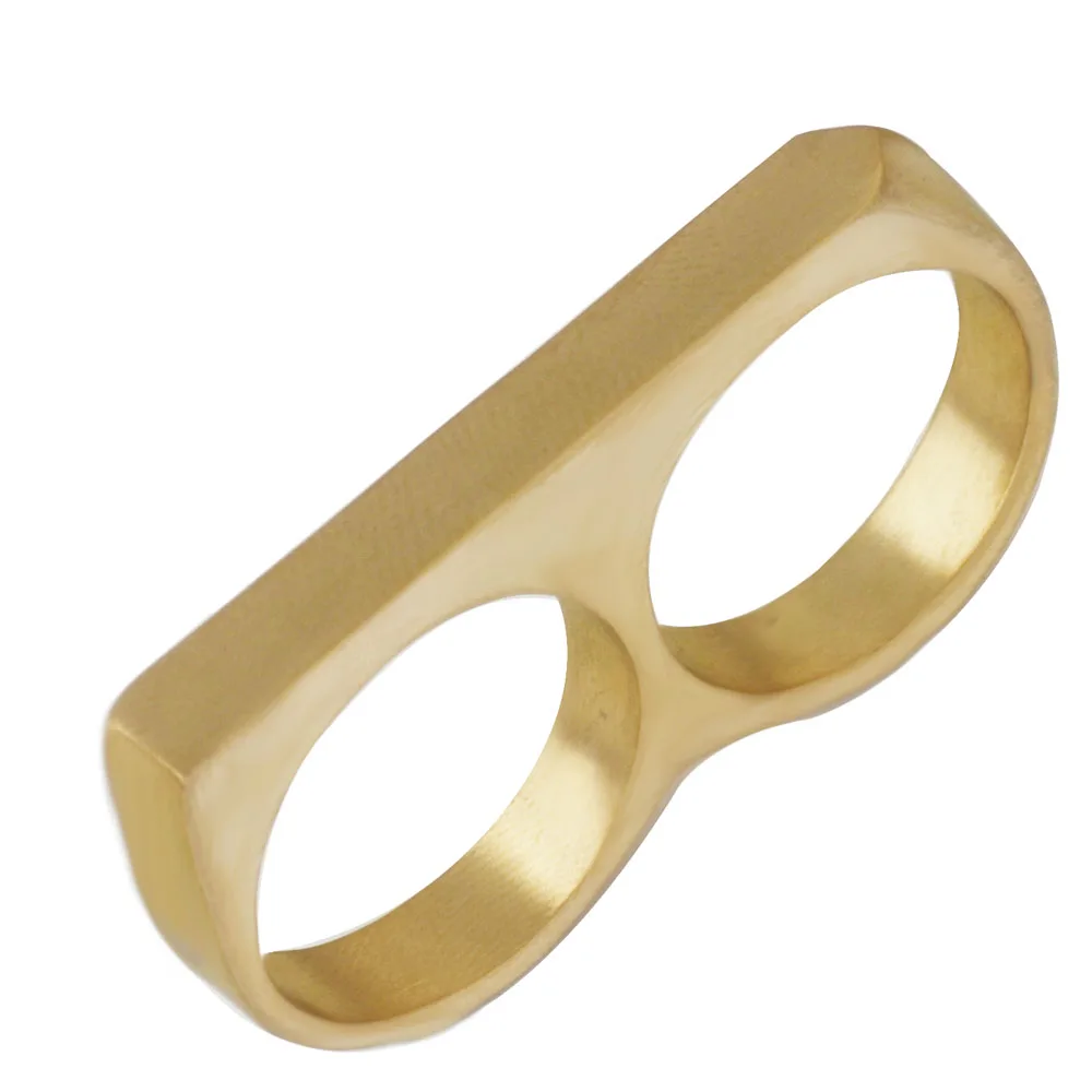 Мужское Винтажное кольцо с двумя/золотистыми пальцами вечерние массивные кольца