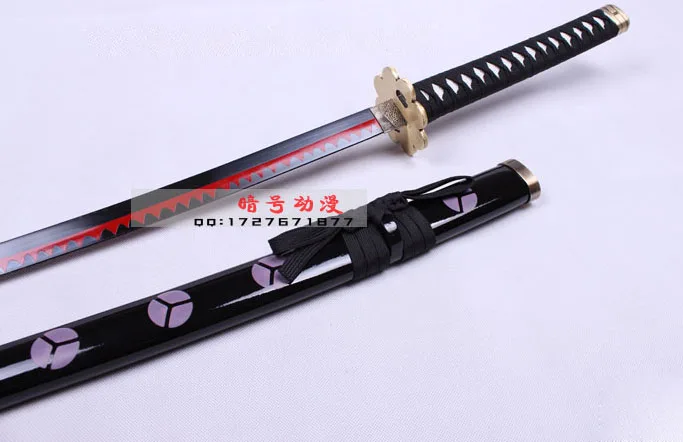 S0267 Аниме ONE PIECE RORONOA ZORO SHUSUI SWORD W/кровяной красный узор тупое лезвие 51"