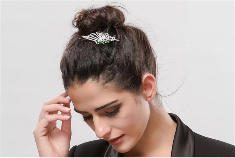 VOGUESS Women Elegant Half Butterfly Hairpins Hair Barrette White Gold Color Crystal Wings Clip Accessories | Украшения и