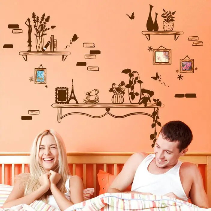 Романтическая креативная ваза фоторамка DIY настенные наклейки гостиная ТВ/диван