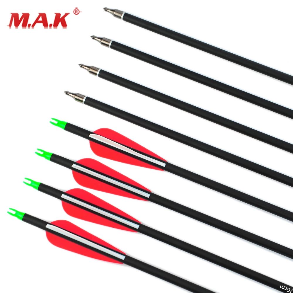 

RU 12/24 шт. 28/30/32 дюймов смешанный карбоновый A-образный стержень 500 со сменным наконечником стрелы для блочного/рекурсивного лука стрельба из л...