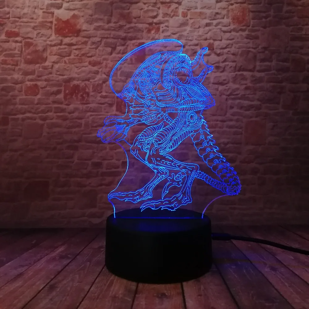 Amroe Luminaria 3D странные инопланетяне Монстр 7 цветов градиентное настроение ночник
