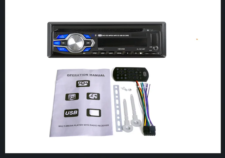12 V Universal1 автомобильный dvd-плейер din автомобильный CD-плеер Bluetooth/Аудио/MP5/DVD/USB/SD/FM/Aux Вход приемник Беспроводной дистанционного Управление