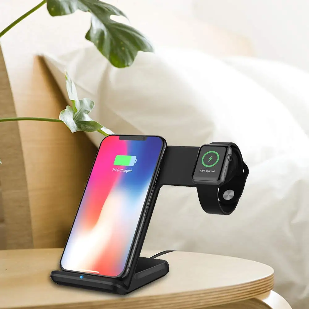 NYFundas Wireless Charger phone holder for Apple Watch 2 3 4 iphone XS MAX XR 8 plus X iwatch fast chargeur induction Accessory |