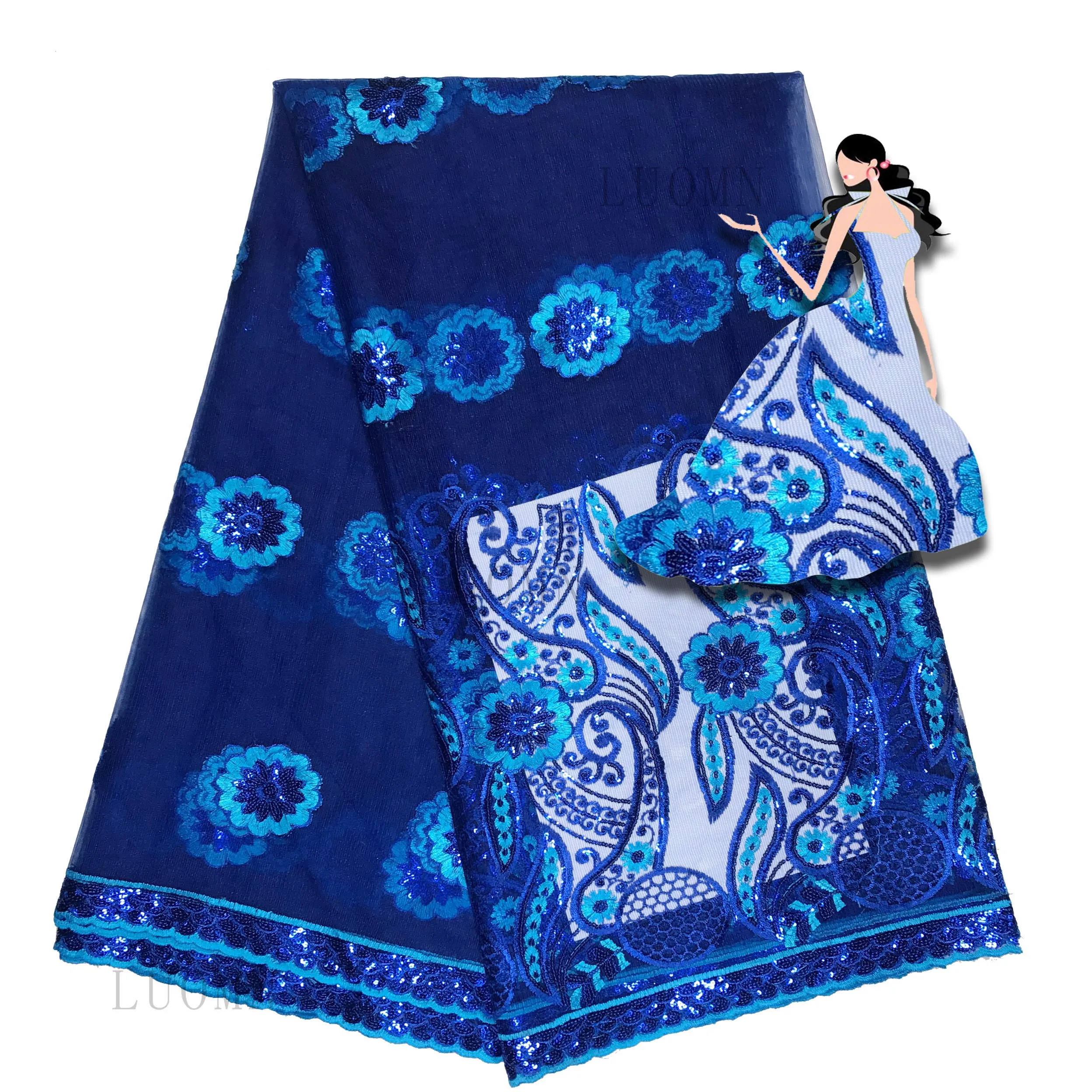 

African Sequin Lace Fabric red For Sewing Dress African Wedding Lace African Clothes 2017 French Net Lace Sequin Fabric AMZ029