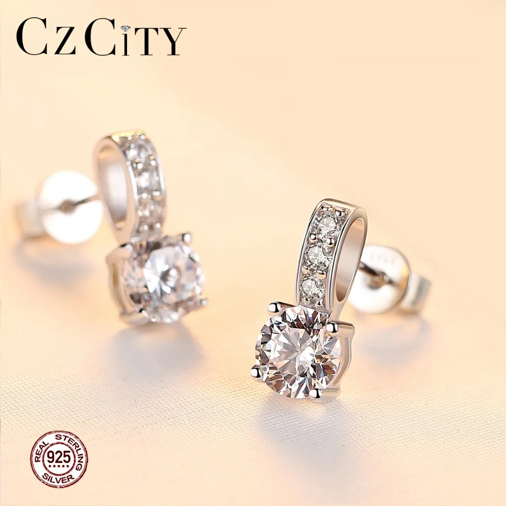 Czcity Мода корейский стиль 925 стерлингов Серебряные серьги малый Размеры сердца и