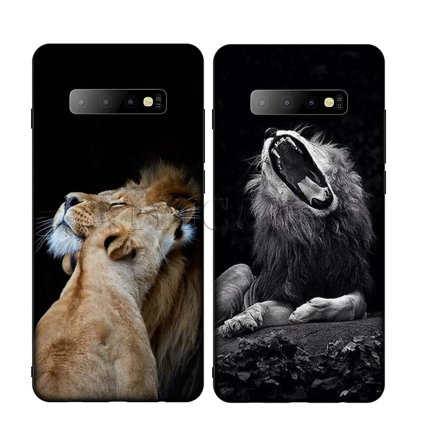 IYICAO Animal king tiger and lion Silicone Soft Phone Case for Samsung Galaxy S10 S9 S8 Plus S6 S7 Edge S10e E Cover |