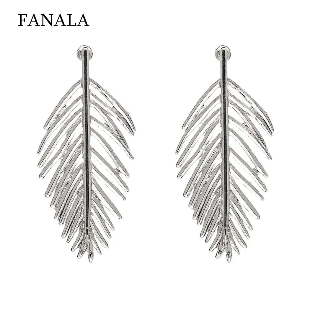 FANALA Для женщин Мода Boho Стиль полые листья Форма падение серьги Подарки 6 5x3 см/2 6x1 2