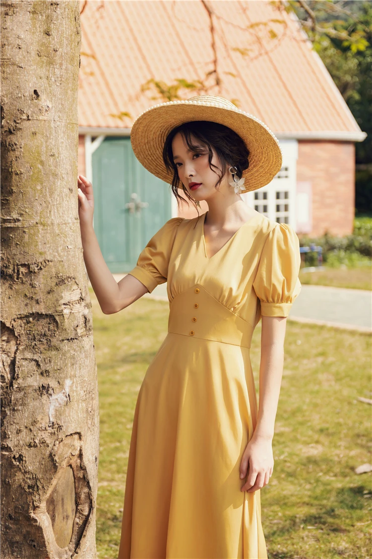 Женское винтажное платье во французском стиле Элегантное повседневное на