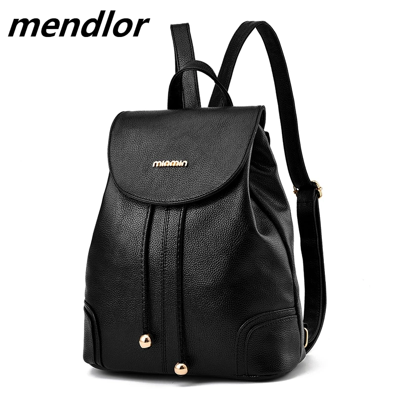 Новинка 2018 женский рюкзак черные рюкзаки высококачественный кожаный модный на