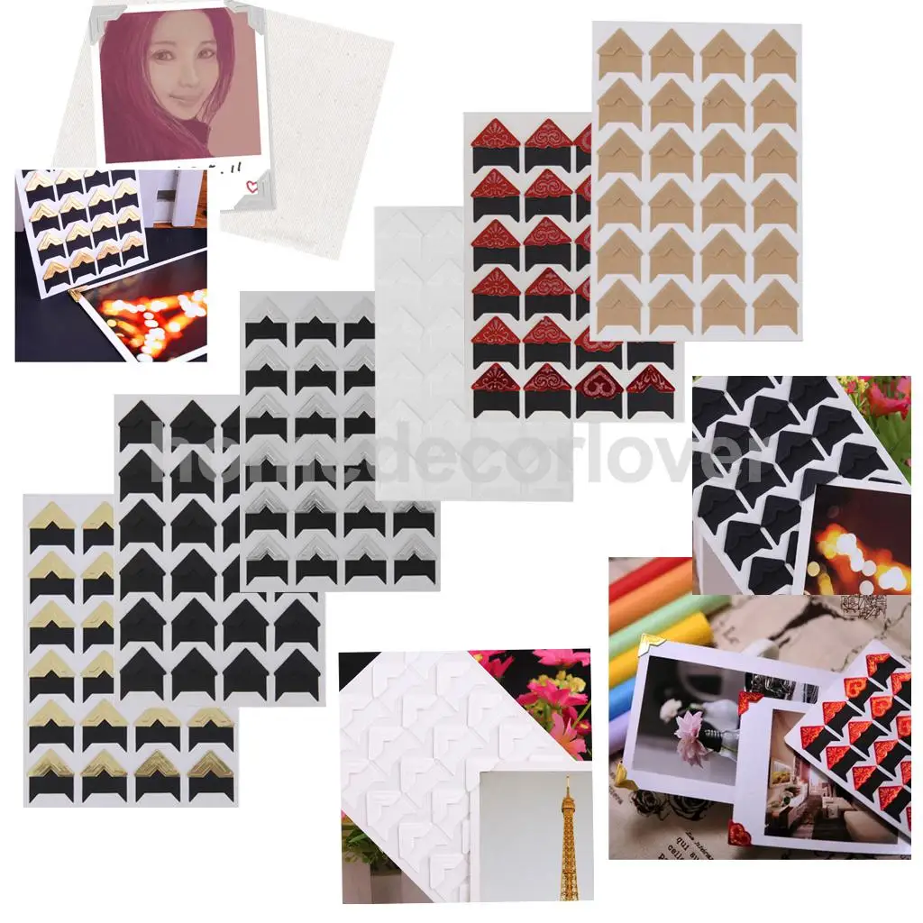 120 шт./лот (5 листов) DIY винтажные Угловые крафт-бумажные наклейки для фотоальбомов
