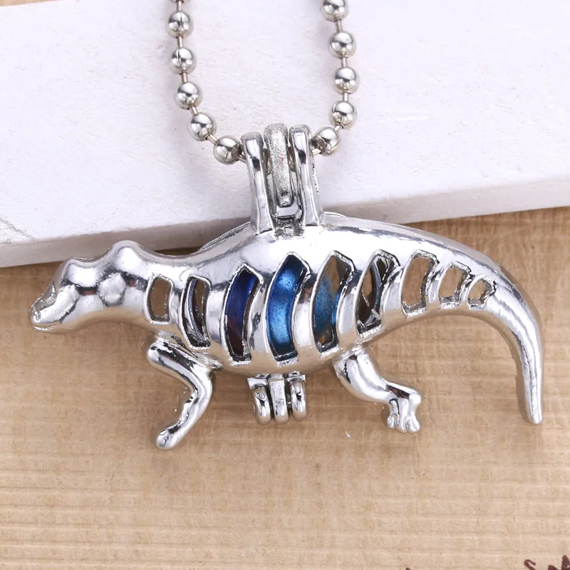 5 шт. яркая металлическая подвеска с подвеской в виде динозавра и жемчуга Oyster Pearl