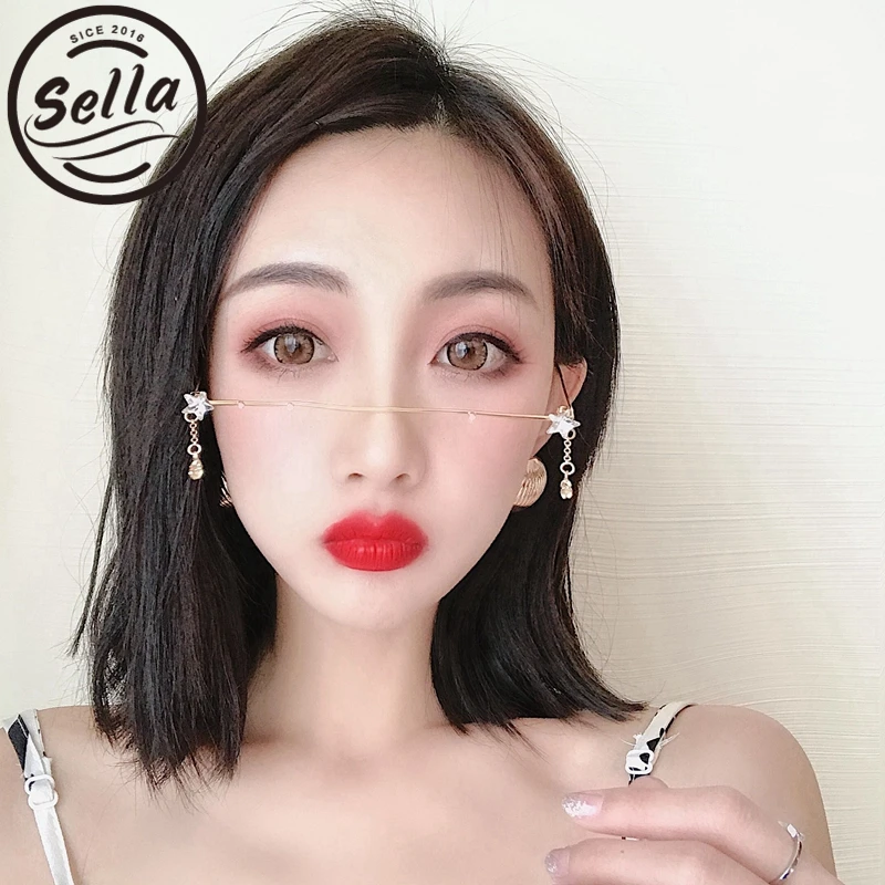 Sella, новинка,, модные очки без линз, оправа, трендовая, для женщин, Сексуальная Линия для бровей, сплав, звезда, дорожка, украшение, игровые очки, очки