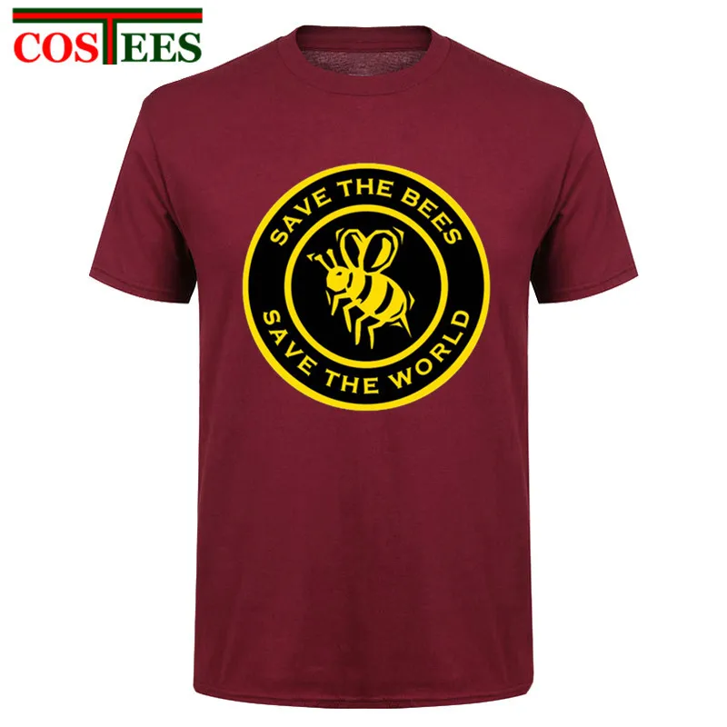 Модная мужская футболка Мужская с надписью Save the bees save world hombre camiseta vestido de verao